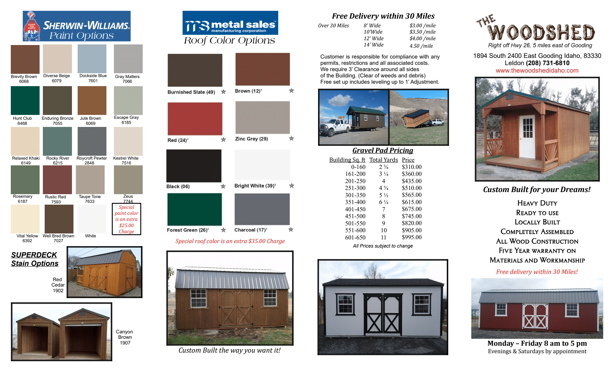 Our Prices The Woodshed of Gooding, Idaho